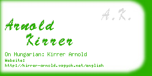 arnold kirrer business card